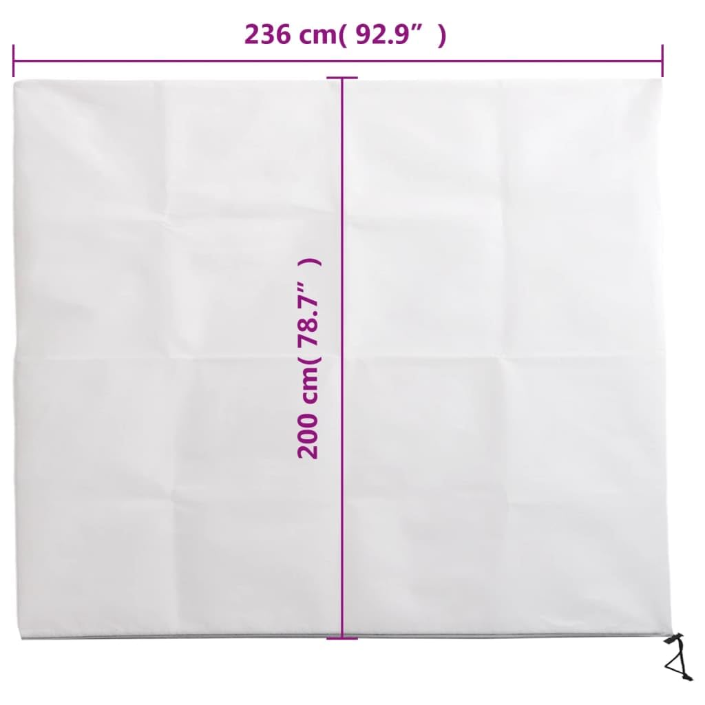Włóknina zimowa z zamkiem błyskawicznym, 2 sztuki, 70 g/m², 2,36 x 2 m, ochrona roślin do ogrodu, rabatek, balkonu i szklarni, ze sznurkiem do ochrony przed mrozem i pielęgnacji roślin