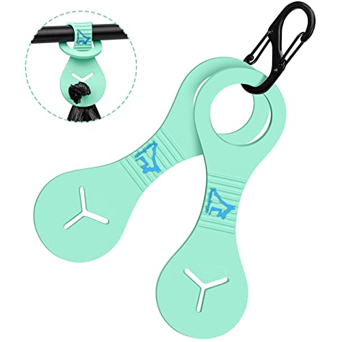Image of Dog Poop Bag Holder for Leash Waste Bag Carrier Dog Poop Bag Dispenser for Walking Running Bicycle Accessory 2 Pieces (Light Green)