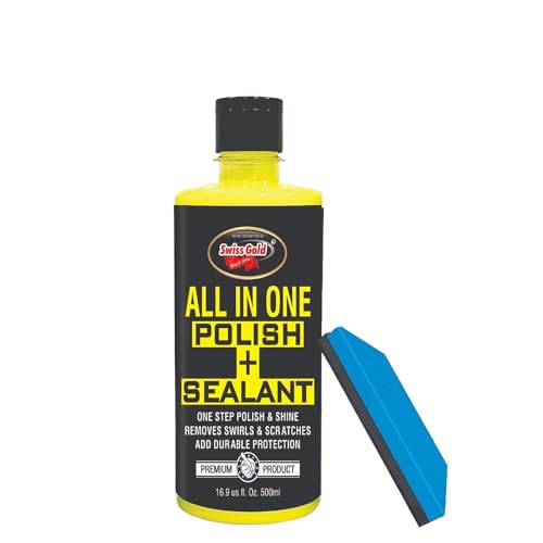 SWISS GOLD All in One Polish + Sealant Multipurpose Liquid Polish for Car & Bike, Suitable for Dashboard, Restores Faded Plastic & Fibre Headlight, Interior Polish and Sealant - 500ml (Pack of 1)