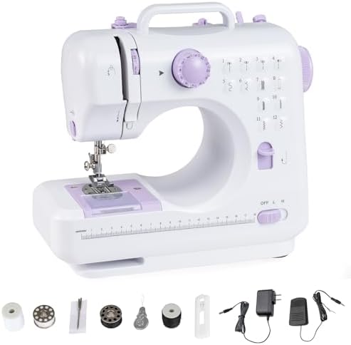 COSTWAY Sewing Machine for Beginner, Portable Mini Electric Sewin...