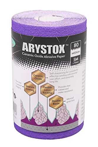 Axus Decor Arystox Ceramic Oxide Abrasive Paper (Onyx Series) Sandpaper Roll Superior Finish on Wood, Metal & More