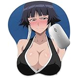 RUFSMAAN 3D Mouse Pad Oppai Mousepad with Soft Gel Wrist Rest Anime Manga Gaming Boob pad Anti-Slip Mouse Mat （Soifo）