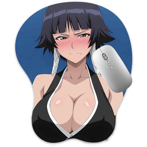 RUFSMAAN 3D Mouse Pad Oppai Mousepad with Soft Gel Wrist Rest Anime Manga Gaming Boob pad Anti-Slip Mouse Mat （Soifo）