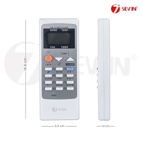 Image of 7SEVEN Compatible with Sharp AC Remote Control CRMC-A820JBEZ Model 76B Suitable for Split and Window 1 1.5 2 Ton Air Conditioner - Match Each Keys Exactly to Replicate Genuine Remote Function
