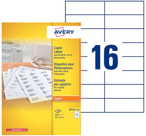 Étiquettes autocollantes multi-usages AVERY anti-bourrage pour copieur de bureau