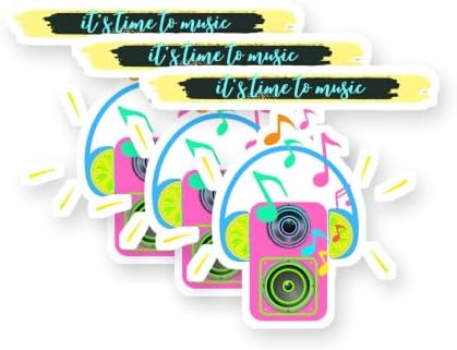It's Time to Cool Music Lover Vinyl Stickers 3 Pack 3 Inch image 5