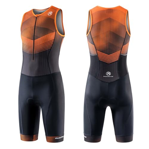 MY KILOMETRE Traje de Triatlón para Hombre Sin Mangas - Trisuit Transpirable y de Secado Rápido con Bolsillo Trasero para Competición y Entrenamiento UPF 50+