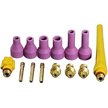 RIVERWELD TIG Collet Bodies 1/8" 3.2mm Collets 1/16" 1.6mm & 3/32" 2.4mm Alumina Nozzle Ceramic Cups A-1 A-2 A-1L Long Short Back Caps kit for QQ150A QQ150 QS-150A TIG Welding Torch 14pcs