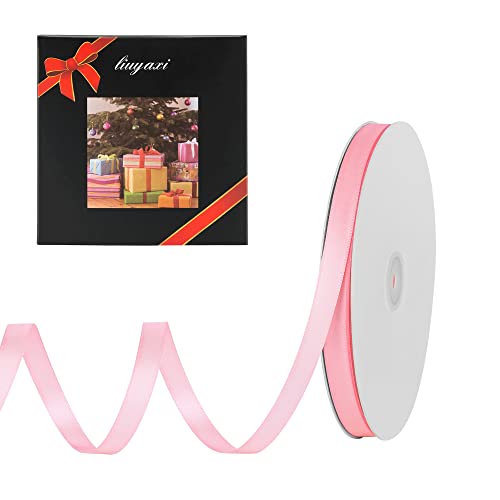 Liuyaxi Double Faced Light Pink Satin Ribbon, 3/8" X Continuous 25 Yards, Ribbons Perfect For Gift Wrapping Bows Bouquet Wedding Decor Diy Craft And More #TOP23