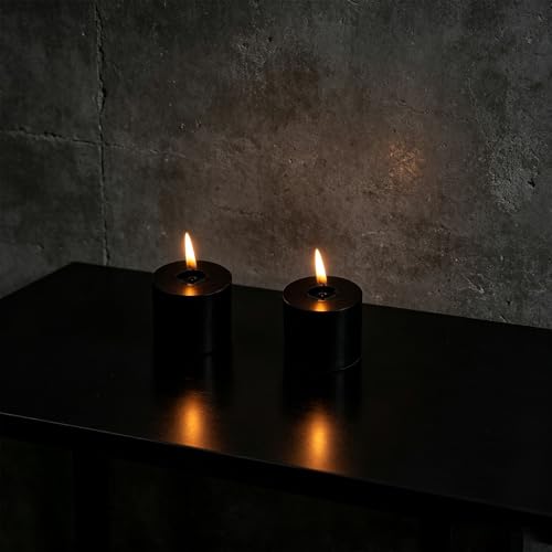 Image of 9 Packs Black Votive Candles, Unscented Small 1.5 Inch by 1.25 Inch Wax Candles for Halloween, Wedding, Party, Home Table Decor - 8 Hours Burn Time