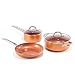Produktbild CUSIBOX Topfset 5-Teilig Kochtopf Set Pfannensets Induktions Töpfe aus Aluminium mit Deckel für Single, Paaren, Kleinen Familien, Orange