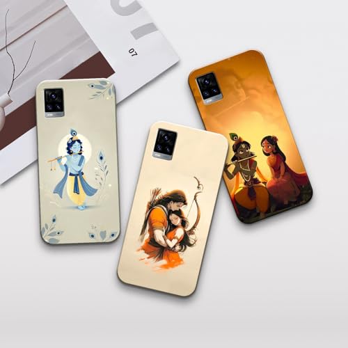 Image of COLORflow Back Cover Compatible with Vivo V20 | Krishna ji, Radha Krishna, God Customized Back Cover Compatible with Vivo V20