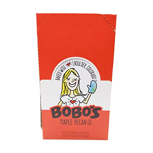 Bobo's Oat Bars, Maple Pecan, 3 oz Bar (12 Pack), Gluten Free Whole Grain Snack and Breakfast Bar