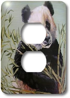 3dRose Amy Hurley Heath Animals - Miscellaneous - Panda Bear Sitting in Bamboo - 2 plug outlet cover (lsp_44375_6) image 3