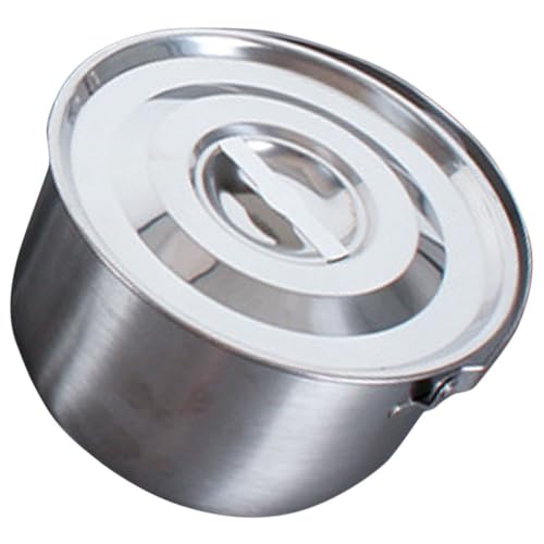 CORHAD Recipiente de Acero Inoxidable Diseño Sencillo y Elegante Gran Capacidad Tapa y Asa Adecuado para Mezclar Ensaladas y Almacenar Alimentos en Cocina