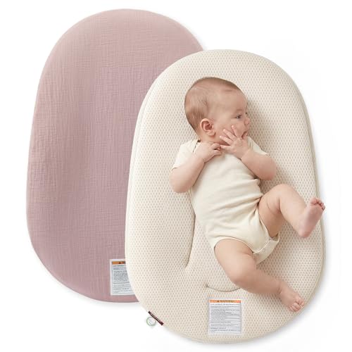 Momcozy Babynest für Neugeborene Atmungsaktives Baby Nest mit Abnehmbarem Bezug Tragbarer Baby Lounger für Bindungsmomente 820 g Leichtgewicht OEKO-TEX Zertifiziert