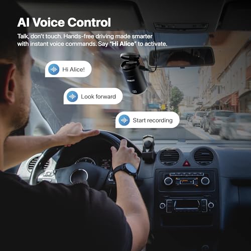 Image of IZI Drive360 Dash Cam for Car, 360 Rotatable Car Camera, AI Voice Control, Full HD 1080P @30FPS, 170 Wide Lens, 24 /7 Parking & Impact Detection, 128GB Support, Type-C Fast Connect, Built-in Mic