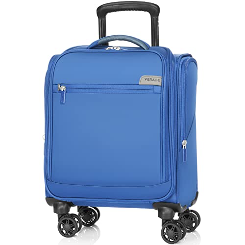 Image of Verage Underseat Carry On Luggage with Spinner Wheels, Blue, 14-Inch Compact Underseat, Underseat Carry on Luggage With Spinner Wheels