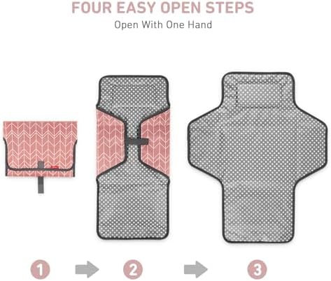 Babebay Waterproof Portable Diaper Changing Pad, Foldable Travel Changing Mat for Baby Girl Boy, Lightweight Travel Changing Station, Boho Geometric Pattern - 3