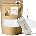 Produktbild Candleverse Kerzensand 1kg [Weiß] | inkl. 30 Dochte | Natürliches Kerzenwachsgranulat | Kreative DIY-Kerzen für Zuhause und als Deko