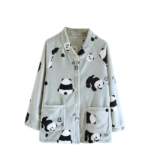 Zeiayuas Womens Fleece Pyjamas Fluffy Soft Twosie Pyjama Tops Button Down Shirt Winter Warm Pjs Sherpa Loungewear Faux Fur Cosy Nightwear Comfort Loose Coat with Pockets Ladies Thick Plush Pajamas