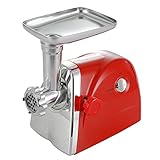 Fleischwolf Elektrisch [800W MAX] 3* Schleifplatten, 1* Schneidmesser, 1* Wurstzubehör, 1* Food Pusher, Wurstfüller Herstellung für den Hausgebrauch Geeignet für Haus, Restaurant Küche