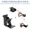 Folding Hinge Bracket for Folding Table, Workbench, Bed Legs, Self Locking Hinges 90 Degree Foldable Table Bracket, Heavy Duty Leg Fittings Angle Braces (Pack of 4)
