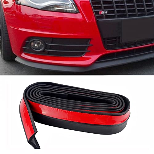 EOHMAK Universal Car Front Bumper Spoiler Rubber Sticker Protector Body Trim Exterior Mouldings Bumper Lip Strip (2.5M)