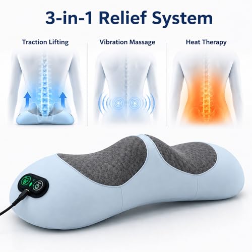 Image of Original Therava 3-in-1 Back Massager with Traction Lift, Heat, & Vibration Massage | Lower and Upper Back Relief and Muscle Relaxation