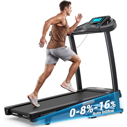 Image of THERUN Incline Treadmill, Treadmills for Running and Walking, 400 lbs Weight Capacity Folding Treadmill with 0-16% Auto Incline, Wide Belt, 4.0 HP, App, Heart Rate