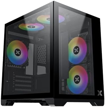 Xigmatek Aqua M Black, Micro ATX, U3x1+U2x1, Front & Left TG Panel, 5PCS X24A & ARGB Fan Control PCB EN40078