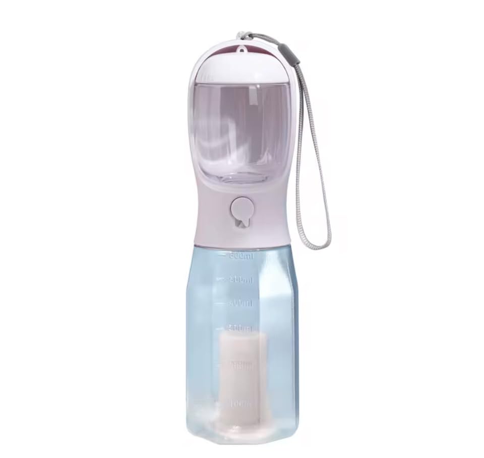 Skylar Inspires Pet Water bottle (White, 300 ml)/ Treat Storage/Bag Dispenser.
