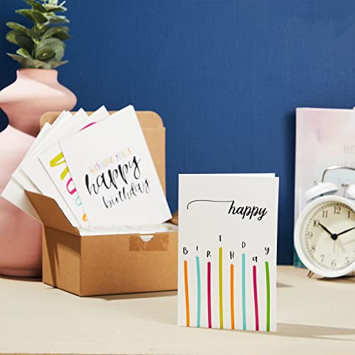 Best Paper Greetings 48-Pack Happy Birthday Blank Bulk Birthday Cards With Envelopes, Assorted Happy Birthday Designs, 6 Colorful Handwritten Style For Men, Women, And Kids (4X6 In) #TOP1