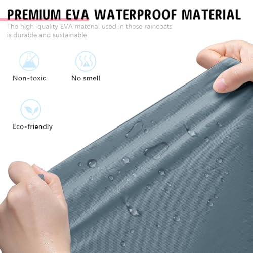 Image of PALAY Waterproof Rain Ponchos for Adults (2Pack) Reusable EVA Lightweight Long Raincoat with Hood Button-Up Unisex Rain Coat for Motorcycle Commute, Monsoon Travel & Festivals (Length 120cm)