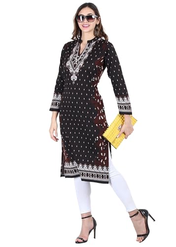Image of Rosary Women's Winter Woolen Kurti Jacquard Straight Fit Ethnic Wear with 2 Side Pockets
