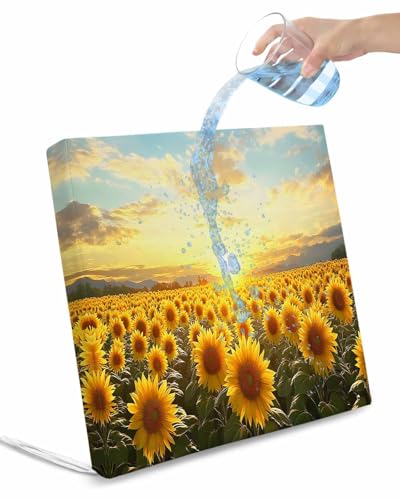 Hokiten Sunflower Flowers Outdoor Cushion Chair Cover Set of 2 - Waterproof Couch Seat Covers, Summer Watercolor Floral Field Patio Furniture Protector Cushions Slipcovers for Sofa/RV, 22