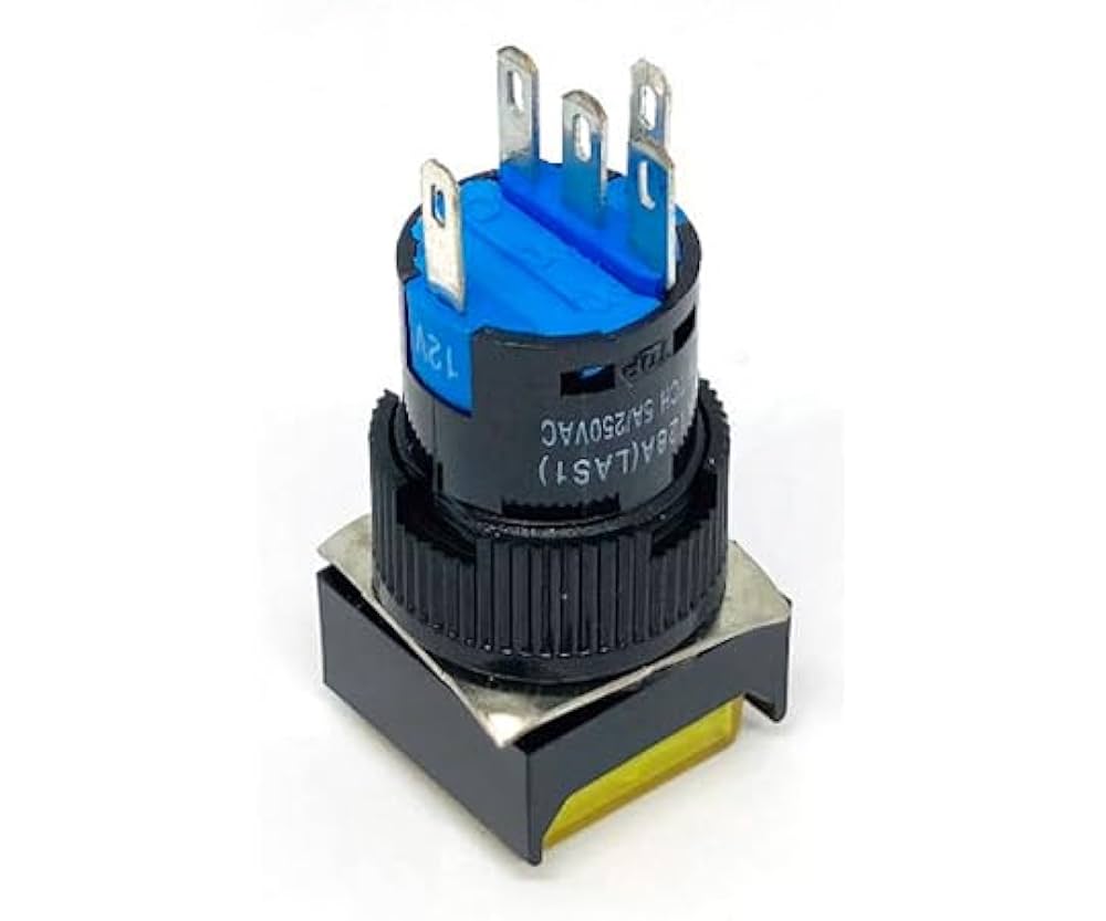 Amazon.co.jp: 照光式プッシュスイッチ 角型 黄色 モーメンタリ