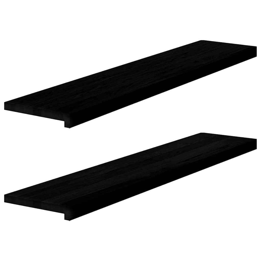 vidaXL dark brown oak window sills set - solid wood ledges 120x30x2 cm ideal for home and office decor