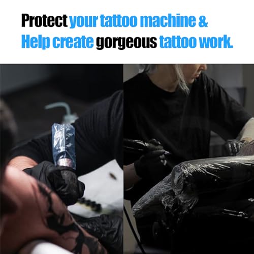 MIUXIA 200pcs Blue Tattoo Pen Covers & 4pcs Grip Tape Wraps - Tattoo Machine Covers & Grip Tattoo Supplies - Thumbnail 6