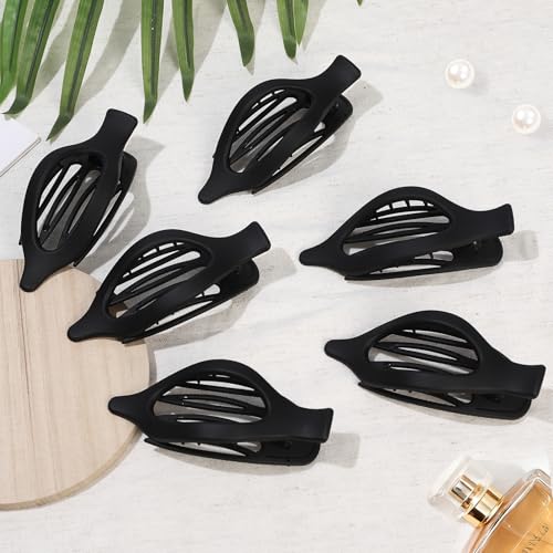 CHANDAT Pack de 6 Pinzas de Pelo Planas Negras miniatura 2