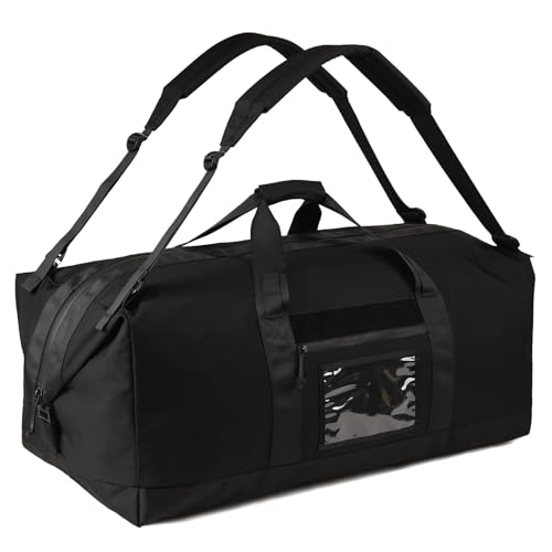 Sac de sport tactique noir haute résistance aux finitions soignées