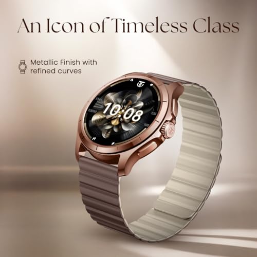 Image of Titan Evoke 2.0, 1.32 inch AMOLED Display Smart Watch with AOD,1000 Nits, Functional Crown, Magnetic Strap, Metal Body,Fast Charge,24 /7 Health Suite, BT Calling, SpO2, HRM, IP68 Smartwatch - Glacier Blue