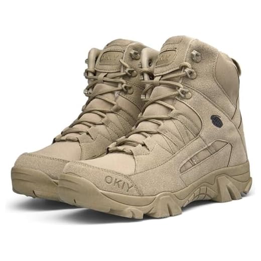 Botas de caminhada dos homens sapatos de trekking ao ar livre do exército combate tático botas de patrulha com zíper lateral para adultos botas de trabalho no tornozelo