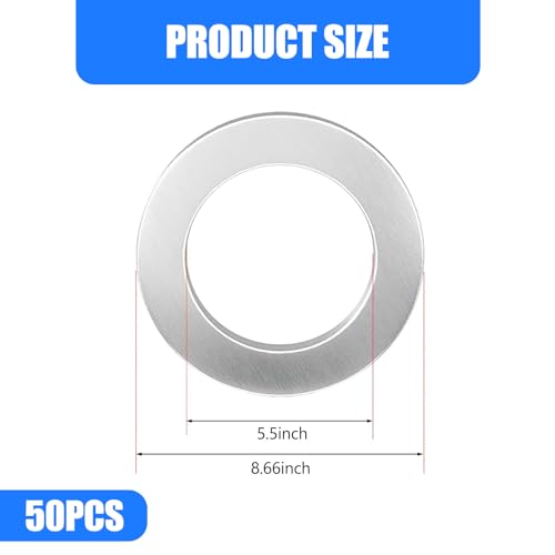 Image of Pack-50 Car Oil Drain Plug Gaskets, Aluminum Sealing Rings, O Shape Washers Seals, Oil Drain Screw Washer, 9410914000 Gasket Replacement Parts, Compatible with Honda Models (Silver)