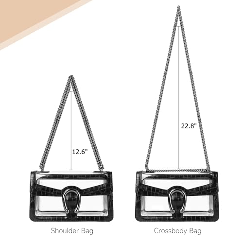 Image of Joryin Women's Stadium Approved Crossbody Bag for Women, Small Clear Bag Shoudler Purse with Chain Strap