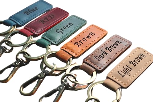 PERSONALIZED Leather KEYCHAIN, Coordinates Key Chain, 3rd Anniversary, Gift for