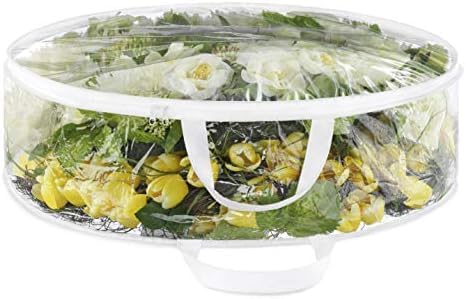 Image of Whitmor Clear Wreath Storage Container with Tear Resistant PE Material,30 inch Christmas Storage Bag with Reinforced Handle & Zipper for Artificial Wreath,Garland & Holiday Decor Organization,(Pack of 6)
