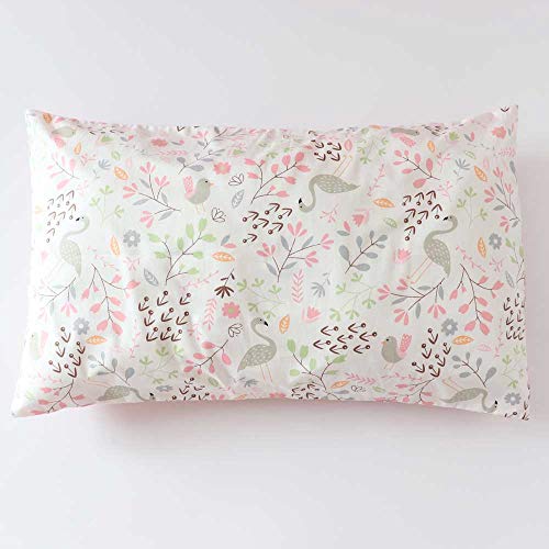 Image of 3 Pcs 100% Cotton Toddler Sheet Pillowcase Set for Boys and Girls,Include Fitted Sheet,Top Sheet and Envelope Pillowcase,Cute Cartoon Pattern,Soft Skin-Friendly Breathable(Swan)