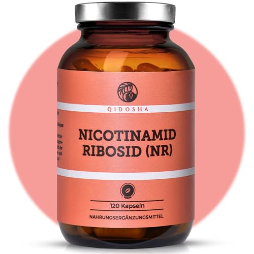 QIDOSHA Nicotinamid Ribosid (NR) 120 Kapseln im Apothekerglas 300mg je Kapsel NAD+ Vorstufe deutsche Fertigung Wirkstoffgehalt in externem Labor testiert