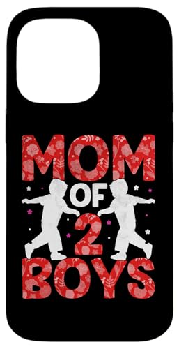 Mom Of 2 Boys Mother's Day Women Mom Of Two Boys �X�}�z�P�[�X iPhone 14 Pro Max �p